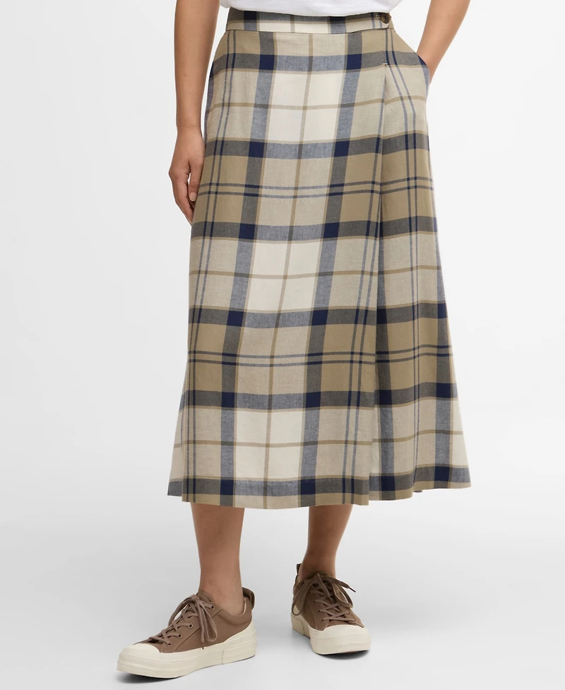 Barbour Women's Ballina Mock Wrap Midi Skirt