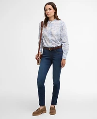 Barbour Women's Wisteria Printed Ruffle Neck Shirt