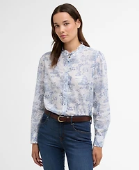 Barbour Women's Wisteria Printed Ruffle Neck Shirt