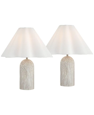 360 Lighting Demi 17 3/4" High Marbleized Metal Accent Table Lamp Set of 2