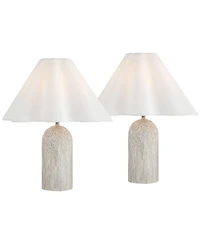 360 Lighting Demi 17 3/4" High Marbleized Metal Accent Table Lamp Set of 2