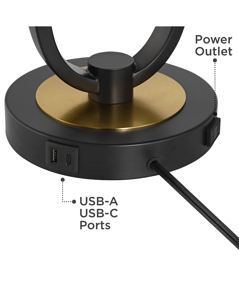 360 Lighting Pellana 24 3/4" High Brass Usb Table Lamp