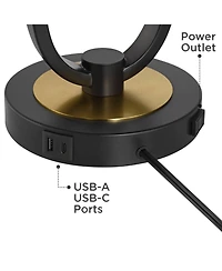 360 Lighting Pellana 24 3/4" High Brass Usb Table Lamp