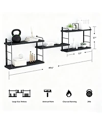 Yigii Wall Shelves Floating Wood Mounted Bookshelves Storage 40lb Capacity