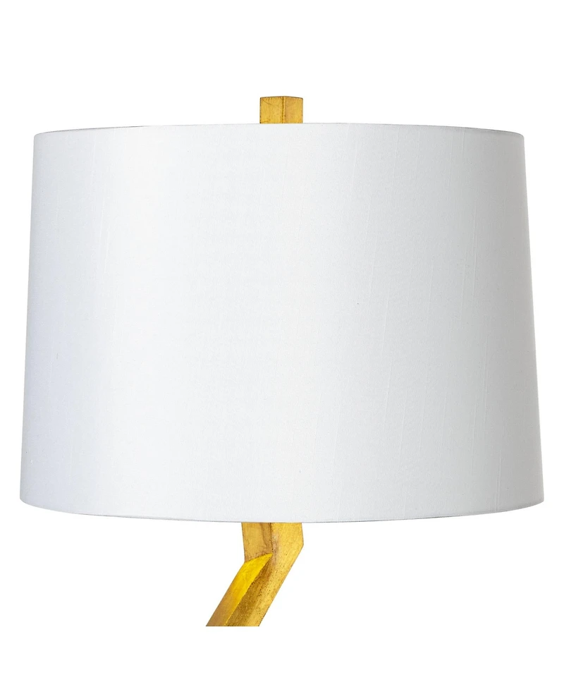 Possini Euro Design Zeus 29 1/2" Tall Modern Glam End Table Lamp Sculptural Gold Leaf Finish Living Room Bedroom Bedside Shade