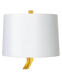 Possini Euro Design Zeus 29 1/2" Tall Modern Glam End Table Lamp Sculptural Gold Leaf Finish Living Room Bedroom Bedside Shade