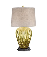 Possini Euro Design Buckhead Modern Table Lamp 28" Tall with Dimmable Usb Workstation Base Drum Shade for Bedroom Living Room Kids Desk Home