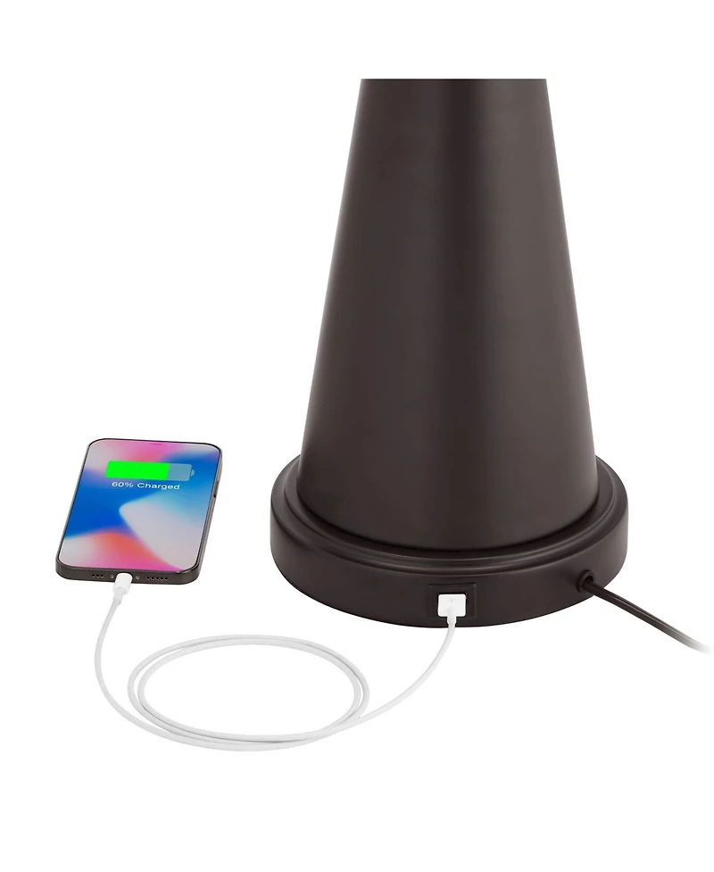 Franklin Iron Works Craig Rustic Farmhouse Table Lamps Set of 2 with Round Risers 24 1/2"