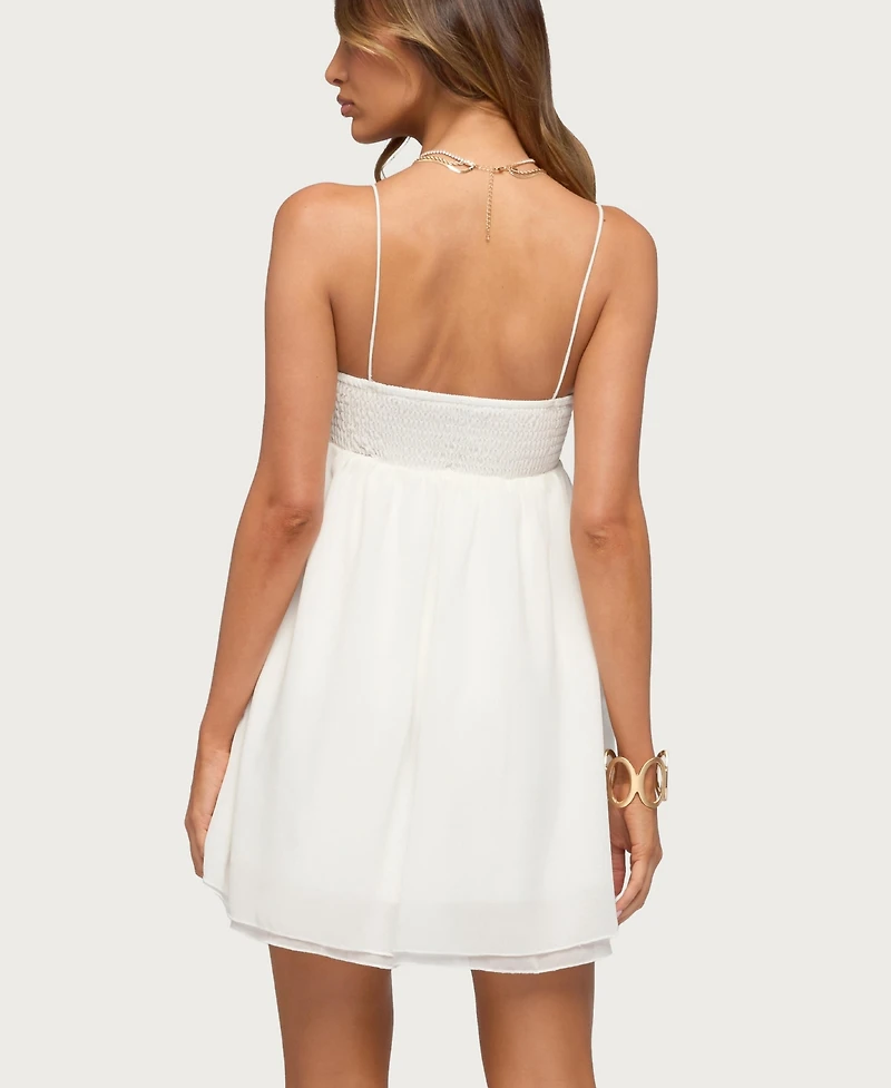 Edikted Women's Ariellah Chiffon Babydoll Mini Dress