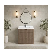 Aria 36" Bathroom Vanity Smoked Oak