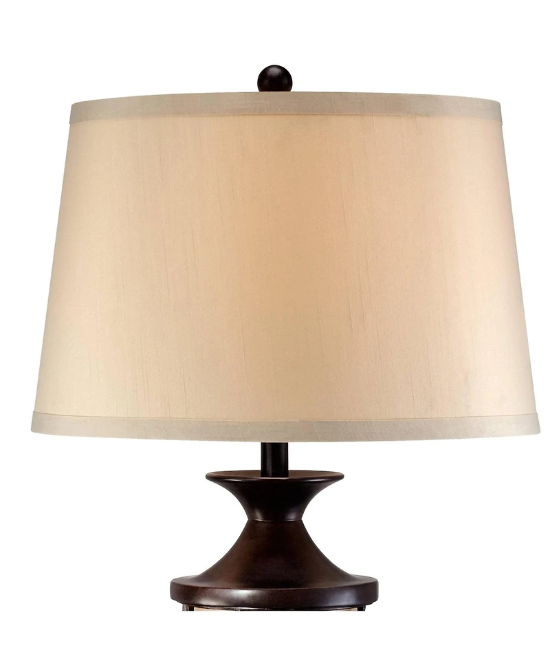 John Timberland Traditional Table Lamps 33" Tall Set of 2 with Nightlight Lantern Brushed Iron Cage