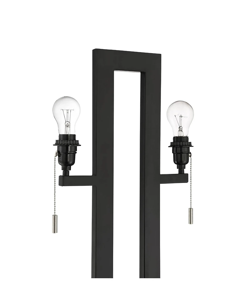 360 Lighting Neil Modern Table Lamp with Marble Riser 26" High Two Tone Usb Charging Port Rectangular Shade Bedroom for Bedroom Living Room Desk