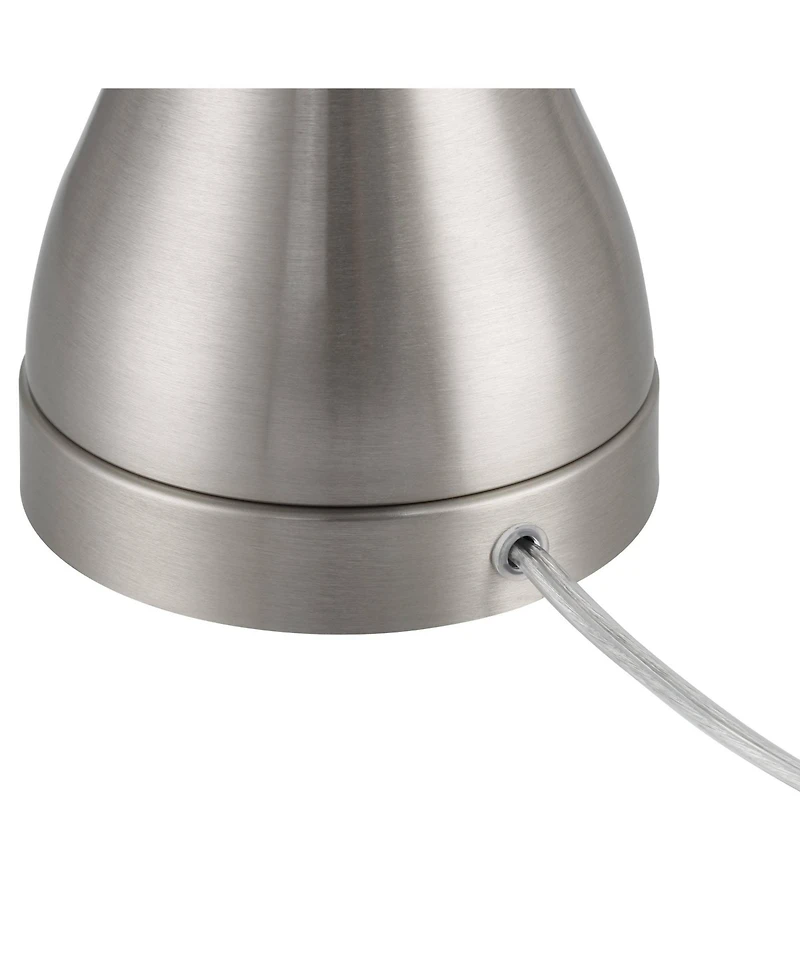 360 Lighting Koncave 24 1/2" High Modern Table Lamps Set of 2 Brushed Nickel Finish Metal Shade Living Room Bedroom