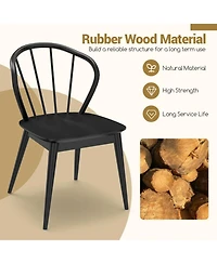 Gouun Set of 2 Windsor-Style Spindle-Back Dining Chairs with Wide Contoured Seat