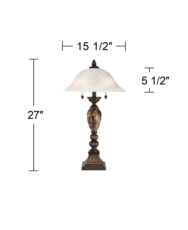 Kathy Ireland Traditional Table Lamps 27" Tall Set of 2 Aged
