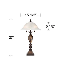 Kathy Ireland Traditional Table Lamps 27" Tall Set of 2 Aged