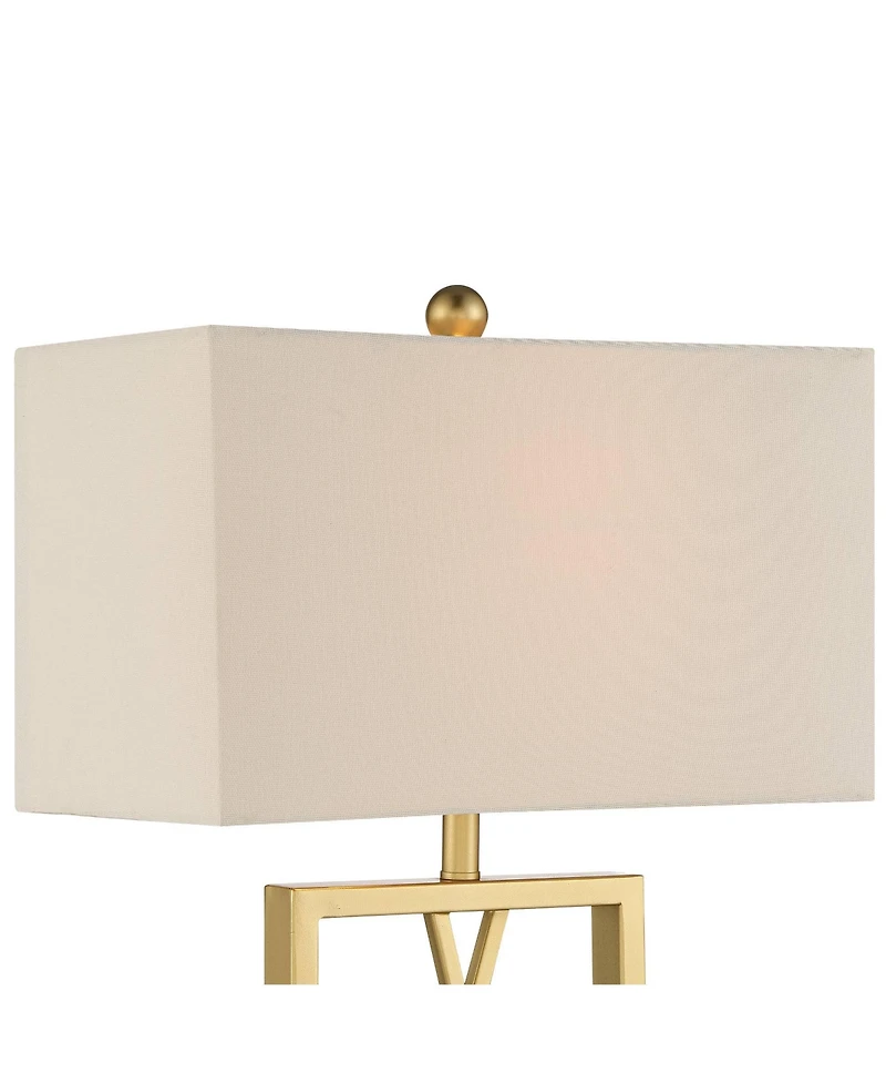 360 Lighting Claudia 26 1/2" Tall Open Metal Base Modern Glam Table Lamps Set of 2 Gold Finish Shade Living Room Bedroom