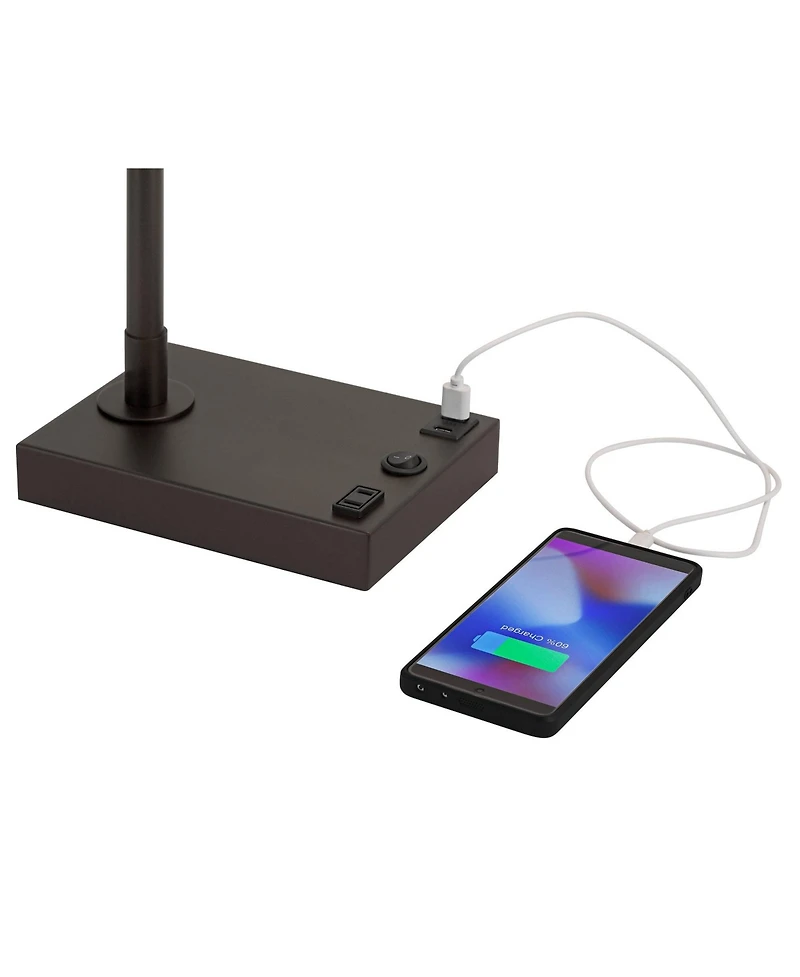 360 Lighting Harris 25 1/2" High Pharmacy Modern Desk Lamp Usb Port Ac Power Outlet Finish Metal Home Office Charging