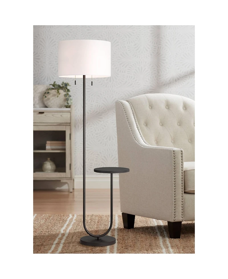 360 Lighting Deva Modern 61" Tall Standing Floor Lamp Side Table Pull Chain Metal Living Room Bedroom House Reading Office
