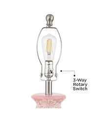 360 Lighting Buttercup 25"H Flowers Ceramic Table Lamp with Dimmer