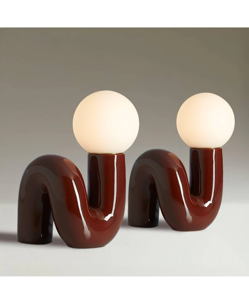 360 Lighting Fondant 11 1/2" Mid Century Modern Accent Table Lamps Set of 2