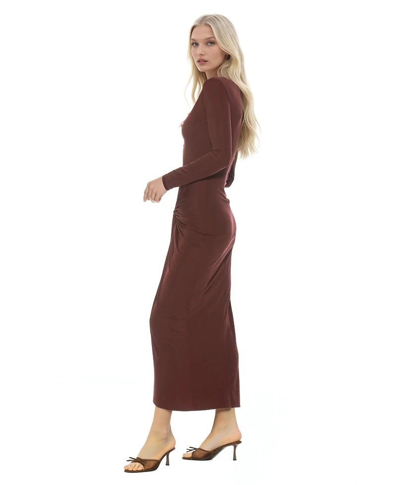 Alexia Admor Women's Revel Long Sleeve Draped Skirt Maxi Dress