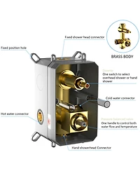 Busdays Shower System with Adjustable Slide Bar,12 Inch Wall Mounted Square Shower System with Rough-in Valve,Matte black