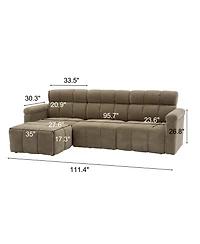 Homsee 4-Piece L-Shaped Sectional Sofa with High Backrest | Premium Chenille Upholstery