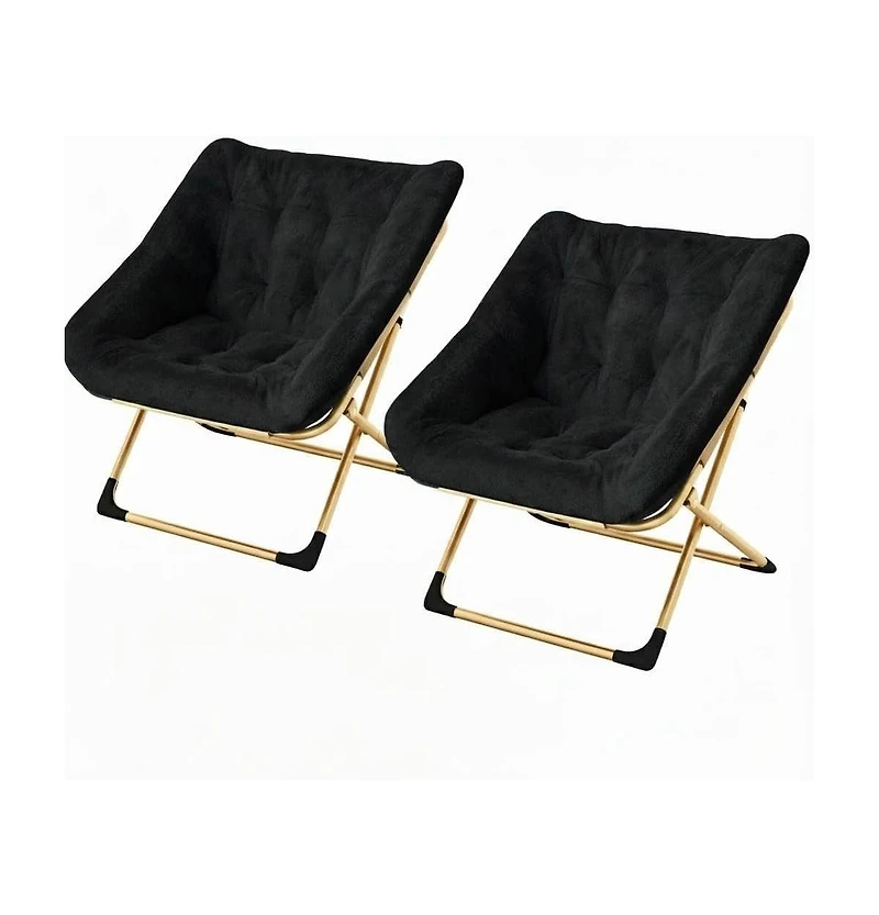 gaomon Rabbit Fur Saucer Chair, Foldable Lounge Chair with Metal Frame, Comfy Accent for Kids, Teens and Adults, No Assembly, Indoor Sofa Seat