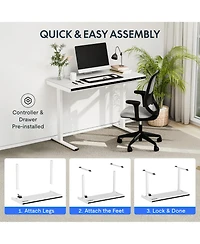 FlexiSpot ED2 48"W Electric Adjustable Standing Desk, White (ED2W-e