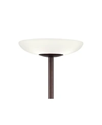 Possini Euro Design Meridian Light Blaster Modern Torchiere Floor Lamp with Riser 72" Tall Oil Rubbed Bronze Led Frosted Glass Shade for Living R