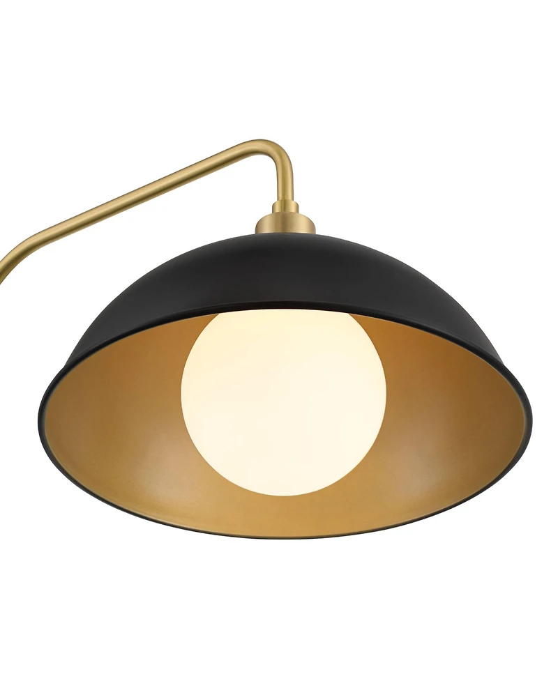 Possini Euro Design Baltar Modern 68 1/2" Tall Standing Floor Lamp Curved Arc Dimmable Metal Brass Finish Bedroom Dome Shade