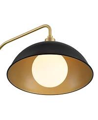 Possini Euro Design Baltar Modern 68 1/2" Tall Standing Floor Lamp Curved Arc Dimmable Metal Brass Finish Bedroom Dome Shade