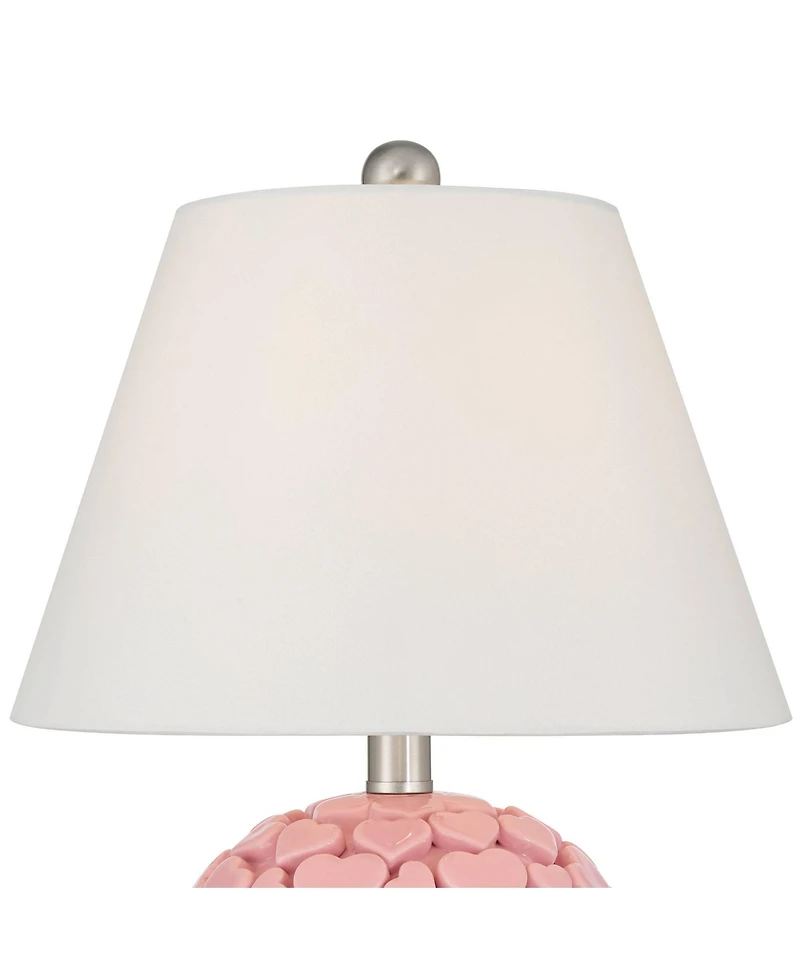 360 Lighting Aurora 17 1/4"H Hearts Ceramic Table Lamp Set of 2 with Dimmer