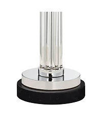 Possini Euro Design Cadence Modern Table Lamp with Round Marble Riser 30" Tall Glass Column Shade for Bedroom Living Room Bedside Office