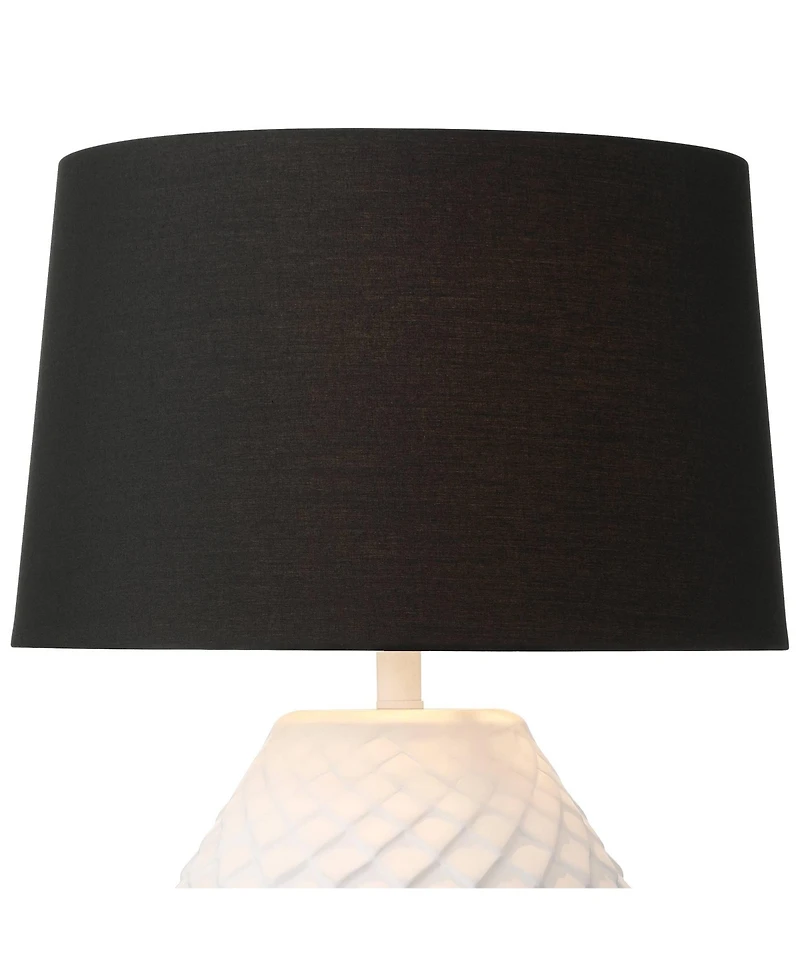 360 Lighting Simon 27" Tall Modern 3-Way Table Lamp Textured Geometric Pattern Finish Living Room Bedroom