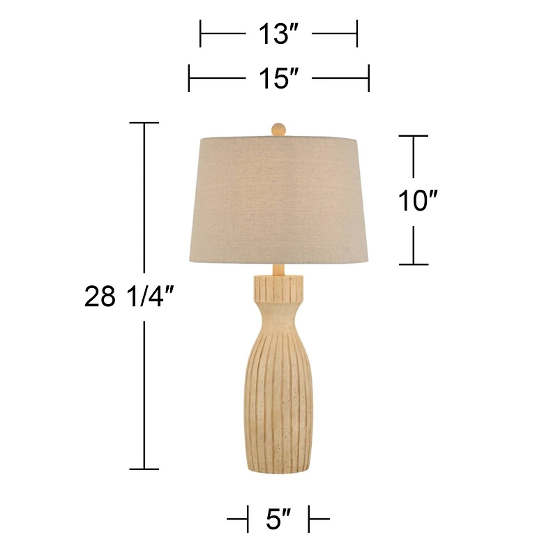 360 Lighting Andros High Beige Almond Table Lamp