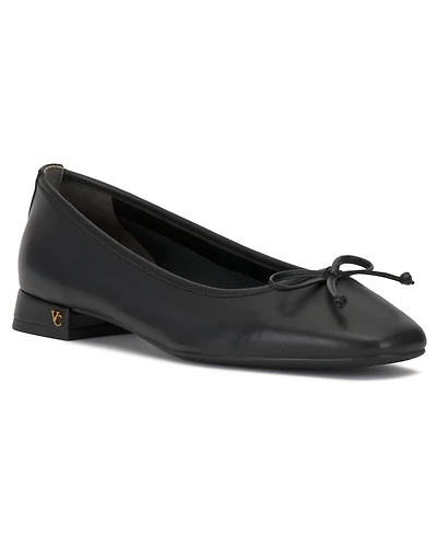 Vince Camuto Women's Jenlea Almond-Toe Block-Heel Bow Ballet Pumps