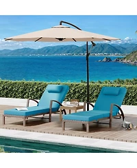 gaomon Set of 2 Rattan Folding Chaise Loungers, 5-Position Adjustable