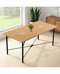 Gouun 6 feet Rectangle Conference Table for 6-8 Person, Modern Office Meeting Desk with Metal Legs.