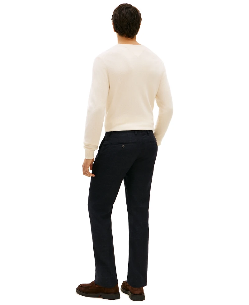 Tommy Hilfiger Men's Tonal Check Design Straight Leg Chinos Pants