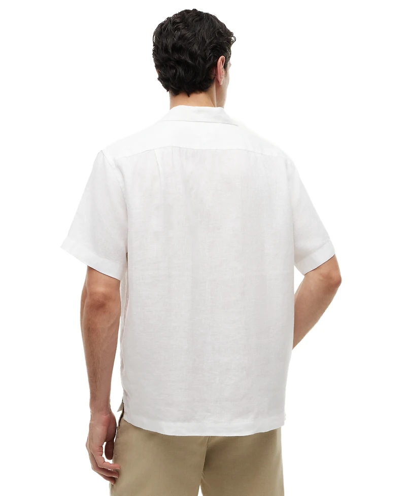 Tommy Hilfiger Men's Linen Mesh Structured Short-Sleeve Shirt