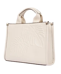 Tommy Bahama Darcy Leaf Motif Medium Tote – Embossed Pu Convertible Top Handle and Crossbody Bag