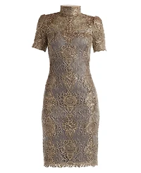 Tadashi Shoji Women's Marise Sequin Embroidered Illusion Dress