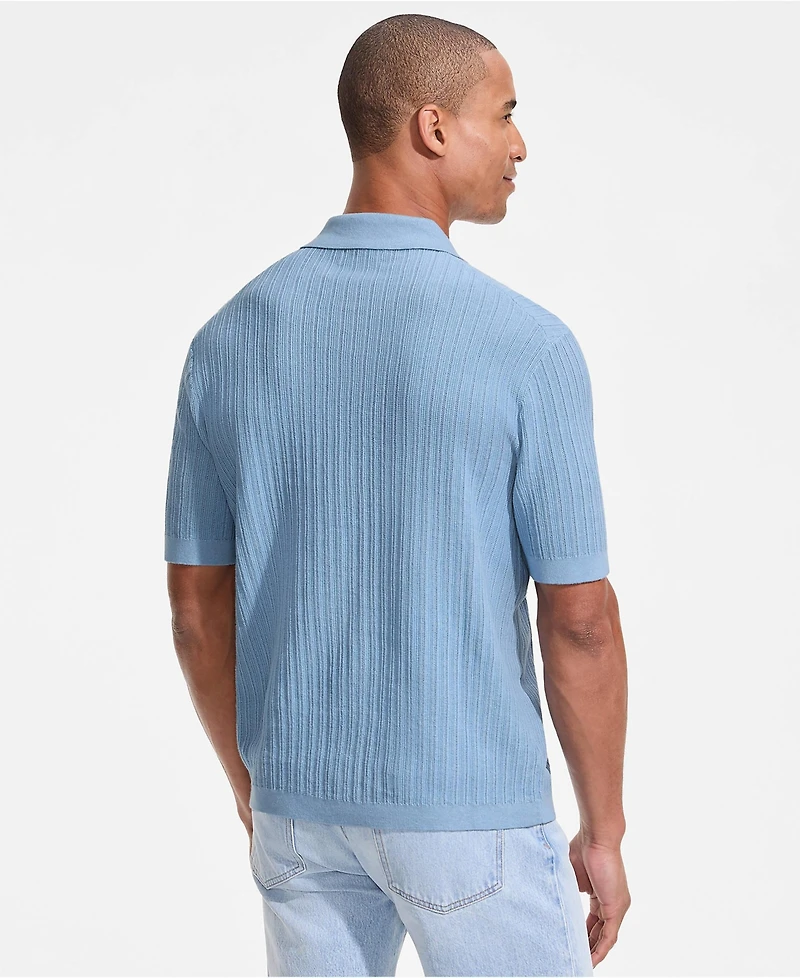 Lands' End Men's Short Sleeve Lightweight Button Through Polo Shirts