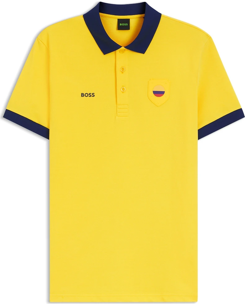 Boss by Hugo Men's Paddy Colombia Country Flag Trim Polo Shirt