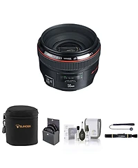 Canon Ef 50mm f/1.2L Usm Lens, Bundle with ProOptic 72mm Filter Kit, Soft Lens Case, Lens Cleaner, Cleaning Kit, Lens Cap Tether