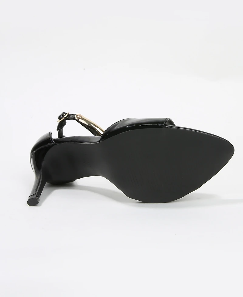 Berness Women's Hunter Stiletto Sandals with Gold-Tone Metal Accent