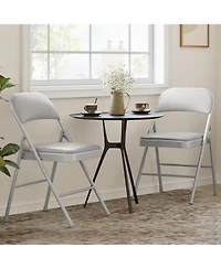 gaomon Folding Chairs 4 Pack With Padded Cushion and Back,Foldable Chair With Metal Frame Hold Up to 350 Pounds,Portable Folding Chair Suitable