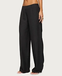 Edikted Women's Kerie Pinstripe Low Rise Pants